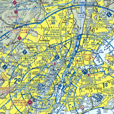 Teterboro Airport (TEB) VFR Sectional  Gaming Mouse Pad