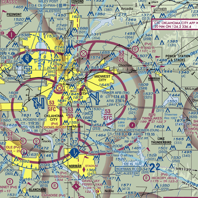 Tinker Air Force Base (TIK) VFR Sectional  Gaming Mouse Pad