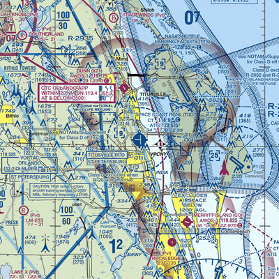 Space Coast Regional Airport (TIX) VFR Sectional  Gaming Mouse Pad