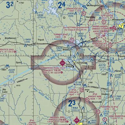 Tomahawk Regional Airport (TKV) VFR Sectional  Gaming Mouse Pad