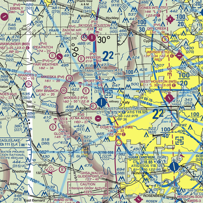 Houston Executive Airport (TME) VFR Sectional  Gaming Mouse Pad