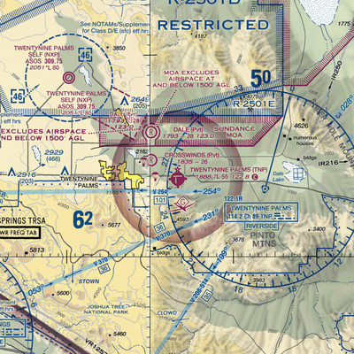 Twentynine Palms Airport (TNP) VFR Sectional  Gaming Mouse Pad