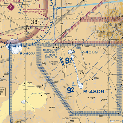 Tonopah Test Range Airport (TNX) VFR Sectional  Gaming Mouse Pad