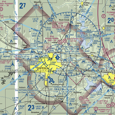 Philip Billard Municipal Airport (TOP) VFR Sectional  Gaming Mouse Pad