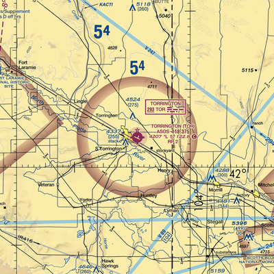 Torrington Municipal Airport (TOR) VFR Sectional  Gaming Mouse Pad