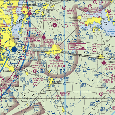 Terrell Municipal Airport (TRL) VFR Sectional  Gaming Mouse Pad