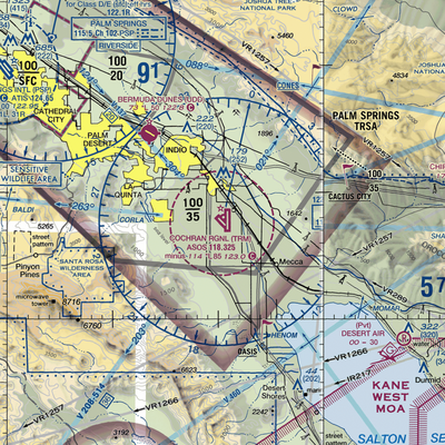 Jacqueline Cochran Regional Airport (TRM) VFR Sectional  Gaming Mouse Pad