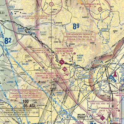 Tehachapi Municipal Airport (TSP) VFR Sectional  Gaming Mouse Pad