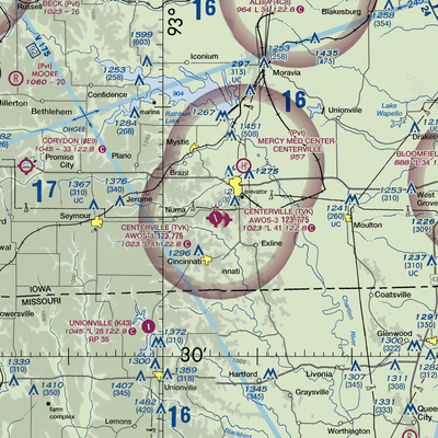 Centerville Municipal Airport (TVK) VFR Sectional  Gaming Mouse Pad