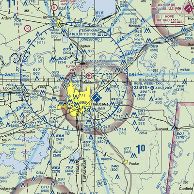 Texarkana Regional Webb Field (TXK) VFR Sectional  Gaming Mouse Pad