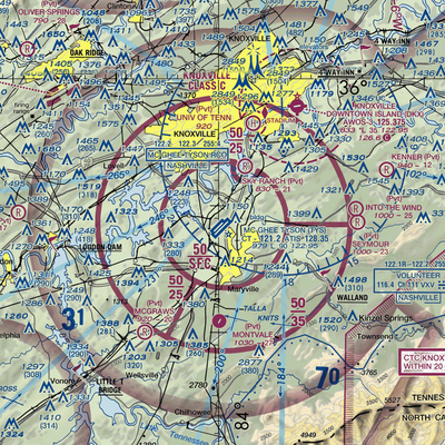 McGhee Tyson Airport (TYS) VFR Sectional  Gaming Mouse Pad