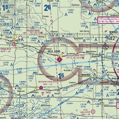 Belle Plaine Municipal Airport (TZT) VFR Sectional  Gaming Mouse Pad