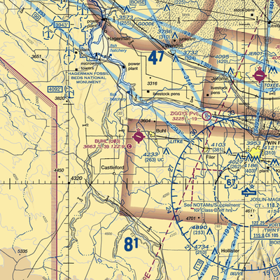 Buhl Municipal Airport (U03) VFR Sectional  Gaming Mouse Pad