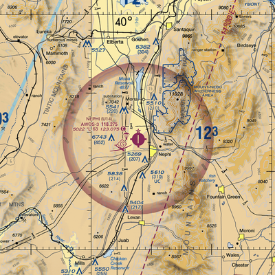 Nephi Municipal Airport (U14) VFR Sectional  Gaming Mouse Pad