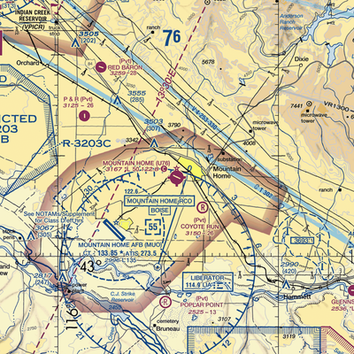 Mountain Home Municipal Airport (U76) VFR Sectional  Gaming Mouse Pad