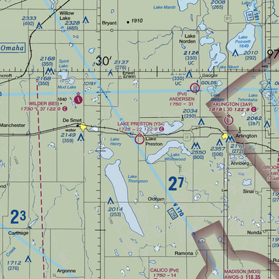 Lake Preston Municipal Airport (Y34) VFR Sectional  Gaming Mouse Pad