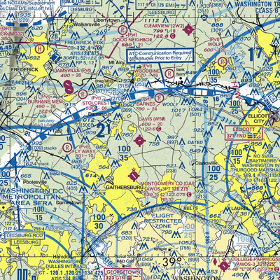 Davis Airstrip (W50) VFR Sectional  Gaming Mouse Pad