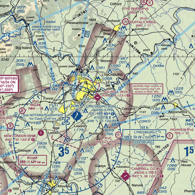 Falwell Airport (W24) VFR Sectional  Gaming Mouse Pad