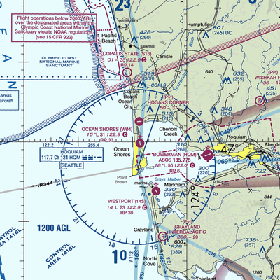 Ocean Shores Municipal Airport (W04) VFR Sectional  Gaming Mouse Pad