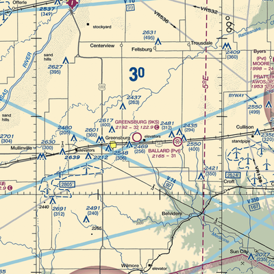 Greensburg Municipal Airport (9KS) VFR Sectional  Gaming Mouse Pad