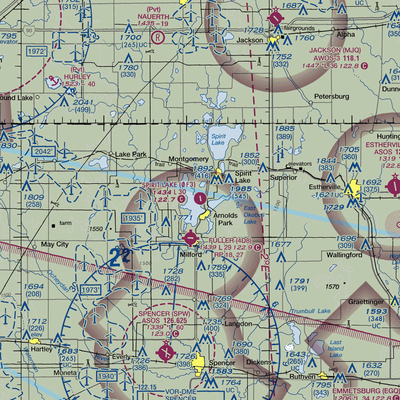 Spirit Lake Municipal Airport (0F3) VFR Sectional  Gaming Mouse Pad