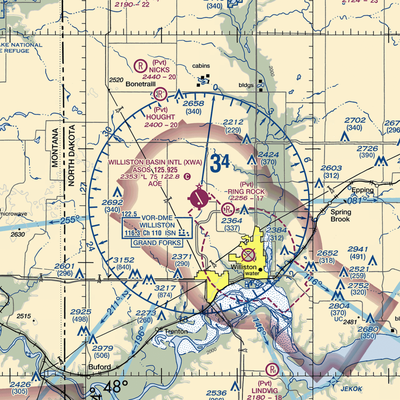 Williston Basin International Airport (XWA) VFR Sectional  Gaming Mouse Pad