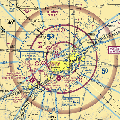 Montana ARNG Heliport (MNG) VFR Sectional  Gaming Mouse Pad