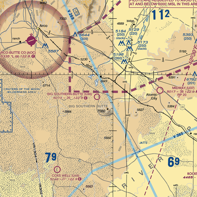 Big Southern Butte Airport (U46) VFR Sectional  Gaming Mouse Pad