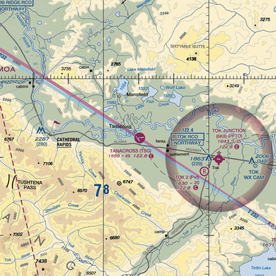 Tanacross Airport (TSG) VFR Sectional  Gaming Mouse Pad