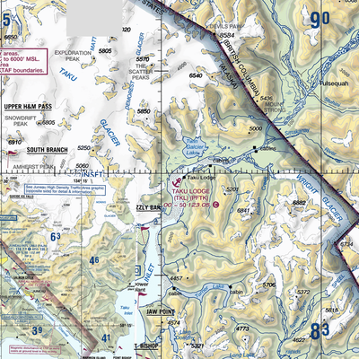 Taku Lodge Seaplane Base (TKL) VFR Sectional  Gaming Mouse Pad