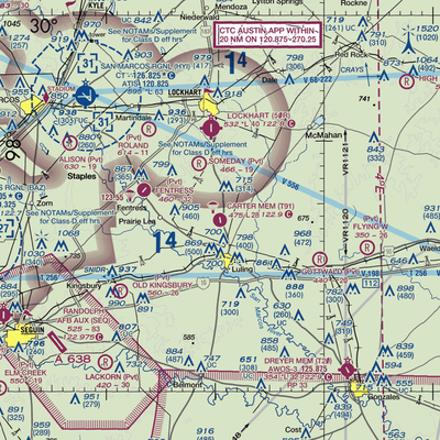 The Carter Memorial Airport (T91) VFR Sectional  Gaming Mouse Pad