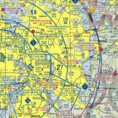 Garland/Dfw Heloplex Heliport (T57) VFR Sectional  Gaming Mouse Pad