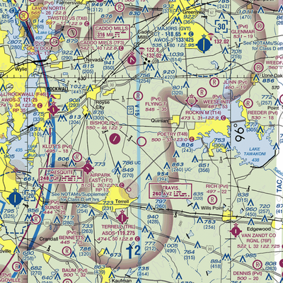 Poetry Flying Ranch Airport (T48) VFR Sectional  Gaming Mouse Pad