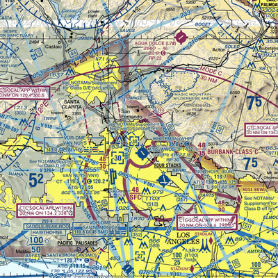 San Fernando Airport (SFR) VFR Sectional  Gaming Mouse Pad