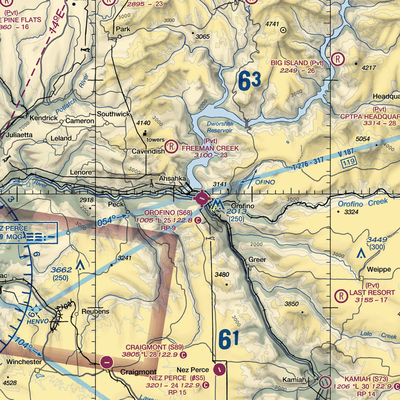 Orofino Municipal Airport (S68) VFR Sectional  Gaming Mouse Pad