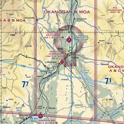 Okanogan Legion Airport (S35) VFR Sectional  Gaming Mouse Pad