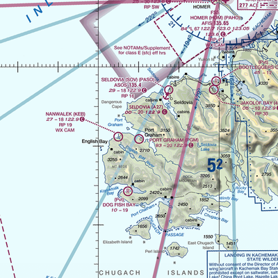 Port Graham Airport (PGM) VFR Sectional  Gaming Mouse Pad