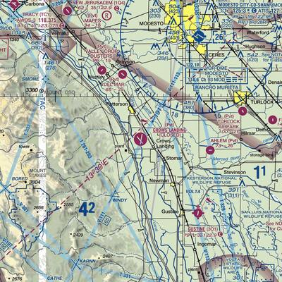 NASA Crows Landing Airport (NRC) VFR Sectional  Gaming Mouse Pad