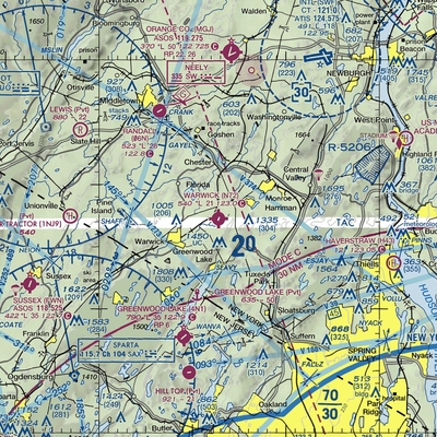 Warwick Municipal Airport (N72) VFR Sectional  Gaming Mouse Pad