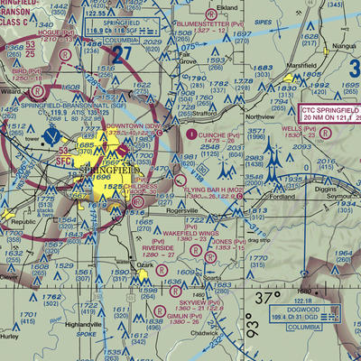 Flying Bar H Ranch Airport (MO2) VFR Sectional  Gaming Mouse Pad