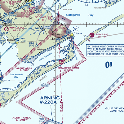 Matagorda Island Air Force Base (MGI) VFR Sectional  Gaming Mouse Pad