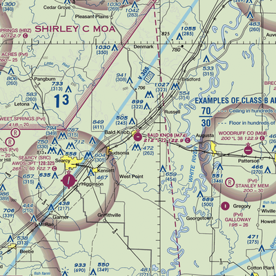 Bald Knob Municipal Airport (M74) VFR Sectional  Gaming Mouse Pad