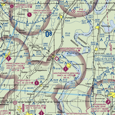 Mid Continent Airport (M28) VFR Sectional  Gaming Mouse Pad