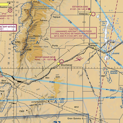 Mountainair Municipal Airport (M10) VFR Sectional  Gaming Mouse Pad