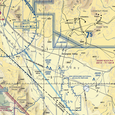 Lathrop Wells Airport / Jackass Aeropark (U75) VFR Sectional  Gaming Mouse Pad