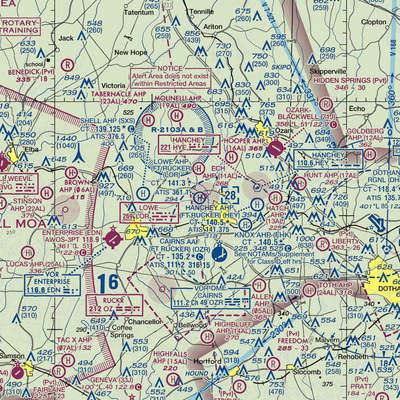 Lowe AHP (Fort Rucker) Heliport (LOR) VFR Sectional  Gaming Mouse Pad