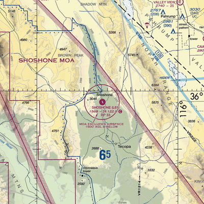 Shoshone Airport (L61) VFR Sectional  Gaming Mouse Pad