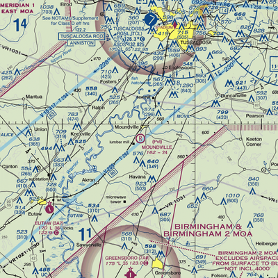 Moundville Airport (L44) VFR Sectional  Gaming Mouse Pad