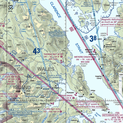 Thorne Bay Seaplane Base (KTB) VFR Sectional  Gaming Mouse Pad