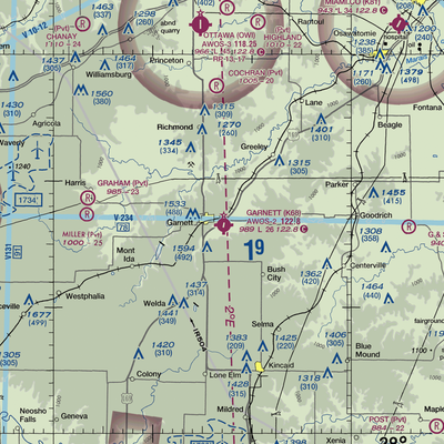 Garnett Municipal Airport (K68) VFR Sectional  Gaming Mouse Pad